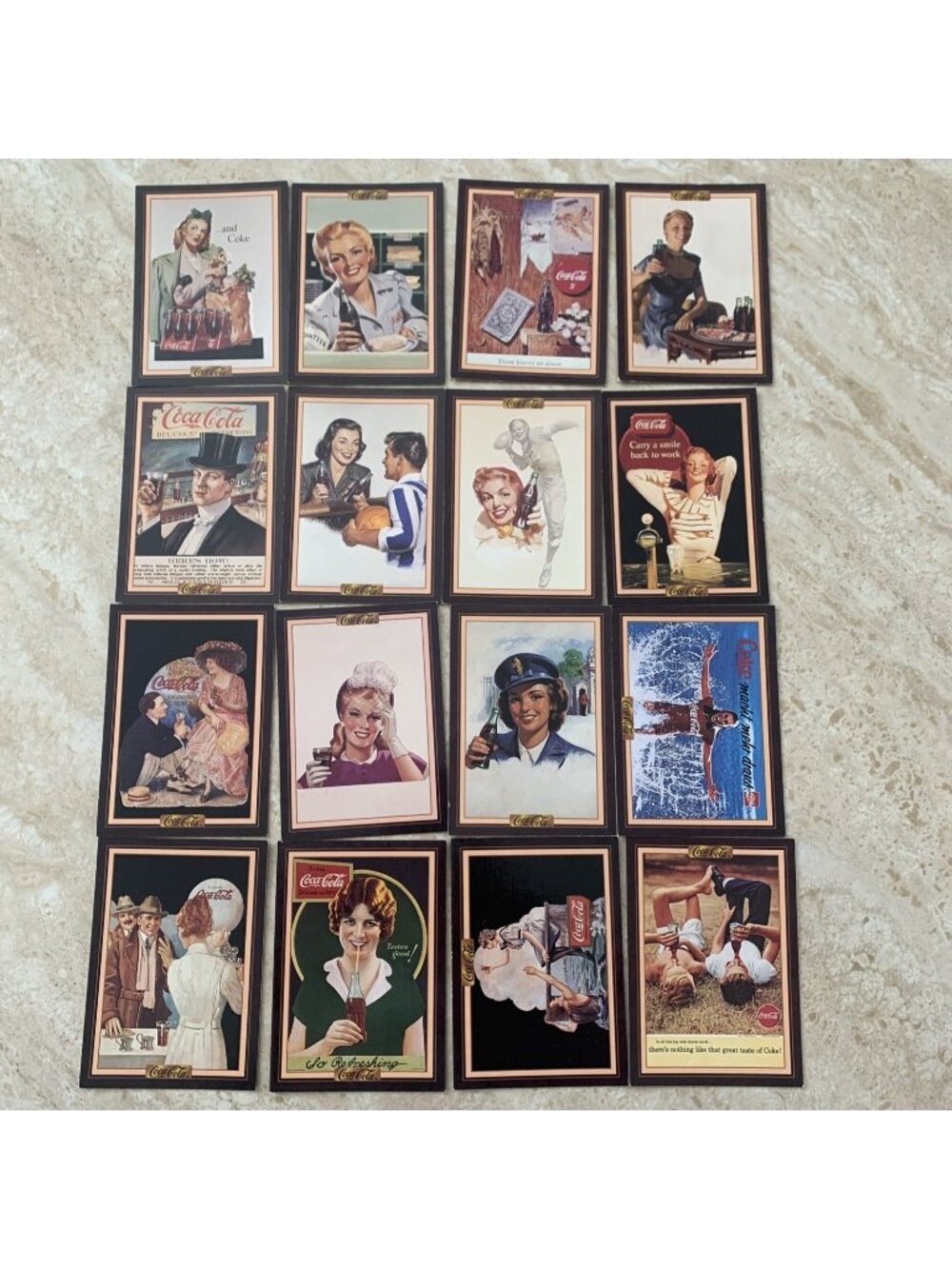 Lot Of 16 1994 Coca-Cola Advertisement Trading Cards Series 3